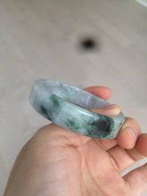 Load image into Gallery viewer, 51mm certified Type A 100% Natural dark green/purple square Jadeite Jade bangle AD69-0410
