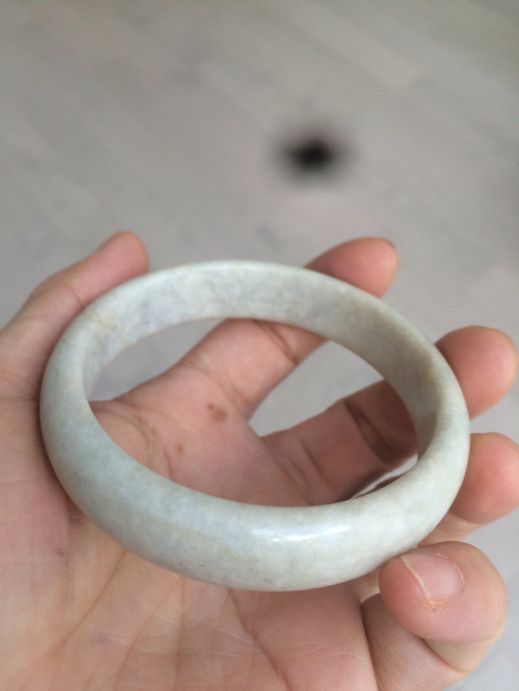 55.4mm Type A 100% Natural beige Jadeite Jade bangle GC17 (add on item)