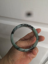 Load image into Gallery viewer, 59mm Certified Type A 100% Natural green black blue Jadeite Jade bangle AQ42-2259
