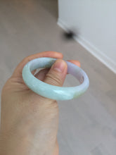 Load image into Gallery viewer, 47.5mm Certified Type A 100% Natural light green/purple/brown (Fu Lu Shou) oval Jadeite Jade bangle AT57-4197
