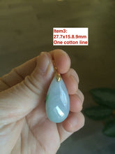 Load image into Gallery viewer, 100% natural icy watery green/purple type A jadeite jade water drop pendant necklace group AD23
