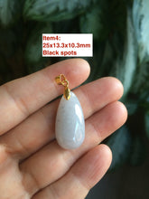 Load image into Gallery viewer, 100% natural icy watery green/purple type A jadeite jade water drop pendant necklace group AD23
