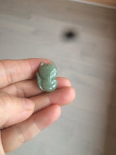 Load image into Gallery viewer, 100% natural type A dark green/black jadeite jade fox pendant necklace C34
