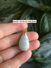 Load image into Gallery viewer, 100% natural icy watery green/purple type A jadeite jade water drop pendant necklace group AD23
