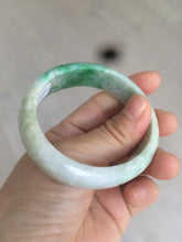 Load image into Gallery viewer, 51mm Certified Type A 100% Natural sunny green brown Jadeite Jade oval bangle AD68-2163
