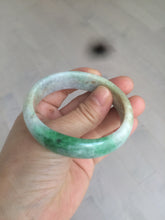 Load image into Gallery viewer, 51mm Certified Type A 100% Natural sunny green brown Jadeite Jade oval bangle AD68-2163
