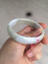 Load image into Gallery viewer, 52mm certified Type A 100% Natural green/purple oval Jadeite Jade bangle AQ40
