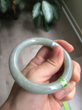 Load image into Gallery viewer, Certified 53.8mm type A 100% Natural bean green/gray round cut Jadeite Jade bangle group Y93 (Clearance item)
