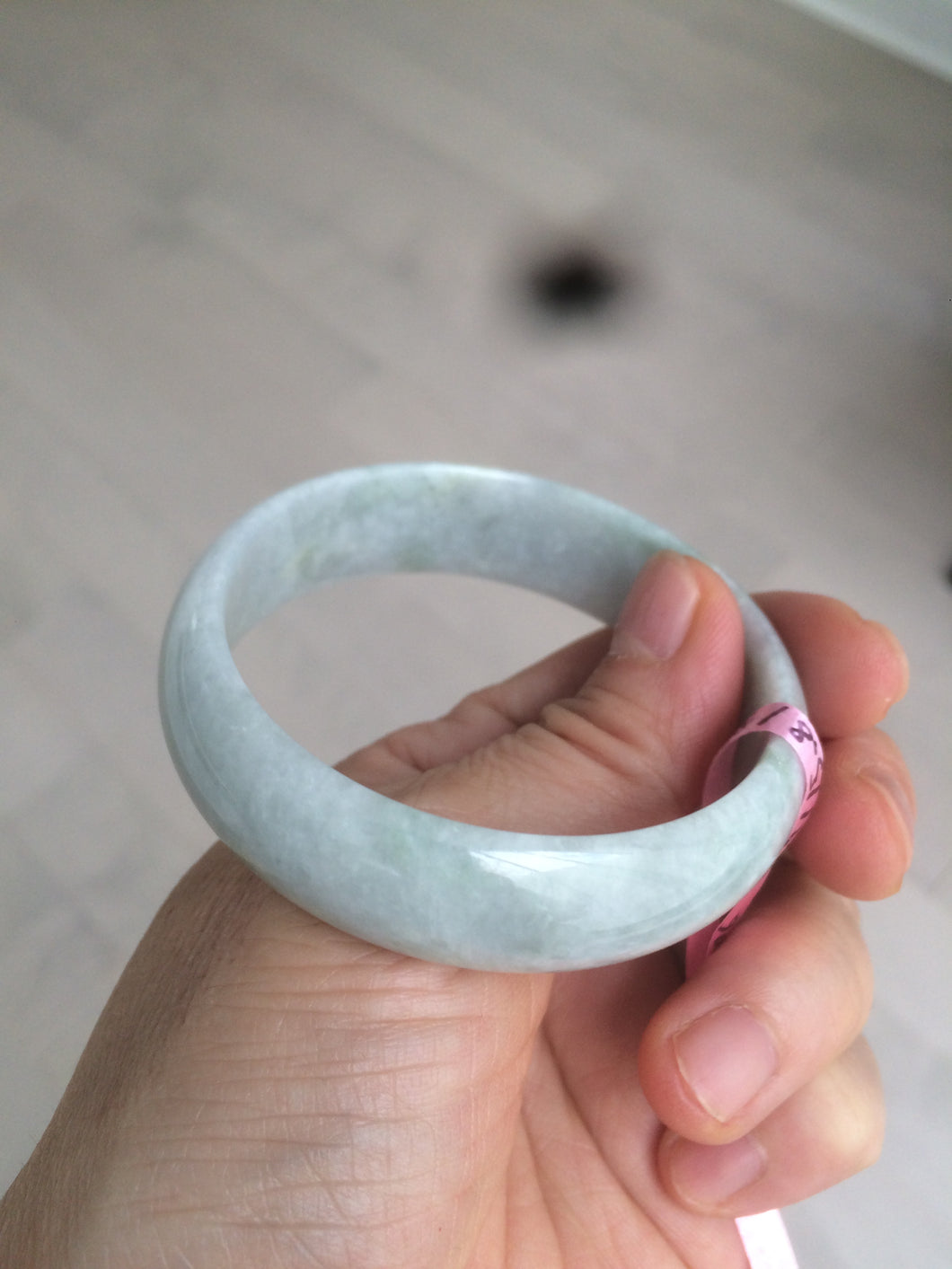 51.8mm certified Type A 100% Natural light green Jadeite Jade bangle AQ37-0006