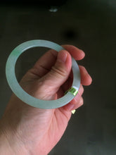 Load image into Gallery viewer, 56.9mm Certified Type A 100% Natural icy sunny green super thin style Jadeite bangle U59-6989
