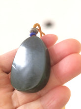 Load image into Gallery viewer, 100% Natural dark green happy buddha nephrite Jade pendant Group KP-1,2,3,4
