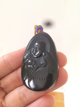 Load image into Gallery viewer, 100% Natural dark green happy buddha nephrite Jade pendant Group KP-1,2,3,4
