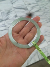 Load image into Gallery viewer, 56.9mm Certified Type A 100% Natural icy sunny green super thin style Jadeite bangle U59-6989
