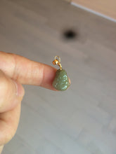 Load image into Gallery viewer, 100% Natural type A dark green/brown small happy buddha (拇指佛) jadeite Jade beads AF29
