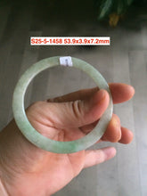 Load image into Gallery viewer, 52-55mm Certified Type A 100% Natural light green/white flat style Jadeite bangle group S25
