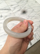 Load image into Gallery viewer, 58.5mm Certified Type A 100% Natural super icy gray/white nephrite Hetian Jade bangle HE39-2070
