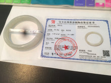 Load image into Gallery viewer, 58.5mm Certified Type A 100% Natural super icy gray/white nephrite Hetian Jade bangle HE39-2070
