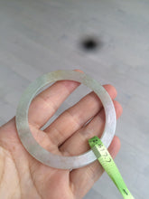 Load image into Gallery viewer, 54.3mm certified Type A 100% Natural icy light green/yellow thin Jadeite bangle AH51-1455
