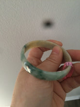 Load image into Gallery viewer, Certified jadeite jade bangle 52.3mm green/yellow thin style small hand L14-3899
