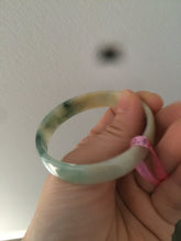 Load image into Gallery viewer, Certified jadeite jade bangle 52.3mm green/yellow thin style small hand L14-3899
