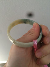 Load image into Gallery viewer, Certified jadeite jade bangle 52.3mm green/yellow thin style small hand L14-3899
