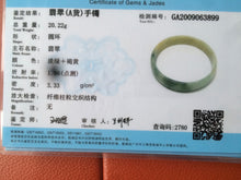 Load image into Gallery viewer, Certified jadeite jade bangle 52.3mm green/yellow thin style small hand L14-3899
