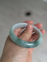 Load image into Gallery viewer, 53mm Certified Type A 100% Natural light green white Jadeite Jade bangle H151-1005
