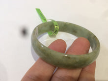 Load image into Gallery viewer, 52.5mm  certified Type A 100% Natural green/yellow thin Jadeite Jade bangle F79-3803
