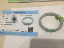 Load image into Gallery viewer, 51mm 100% natural Type A green oval jadeite jade bangle U72-1523
