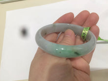 Load image into Gallery viewer, 51mm 100% natural Type A green oval jadeite jade bangle U72-1523
