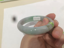 Load image into Gallery viewer, 51mm 100% natural Type A green oval jadeite jade bangle U72-1523
