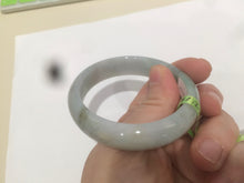 Load image into Gallery viewer, 51mm 100% natural Type A green oval jadeite jade bangle U72-1523
