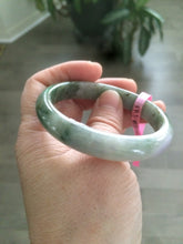 Load image into Gallery viewer, Certifed  100% Natural Type A 52.7 mm green/light purple oval jadeite jade bangle B6
