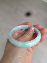 Load image into Gallery viewer, 55.7mm certified 100% natural sunny green/white jadeite jade bangle AQ29-1420
