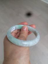 Load image into Gallery viewer, 55.7mm certified 100% natural sunny green/white jadeite jade bangle AQ29-1420
