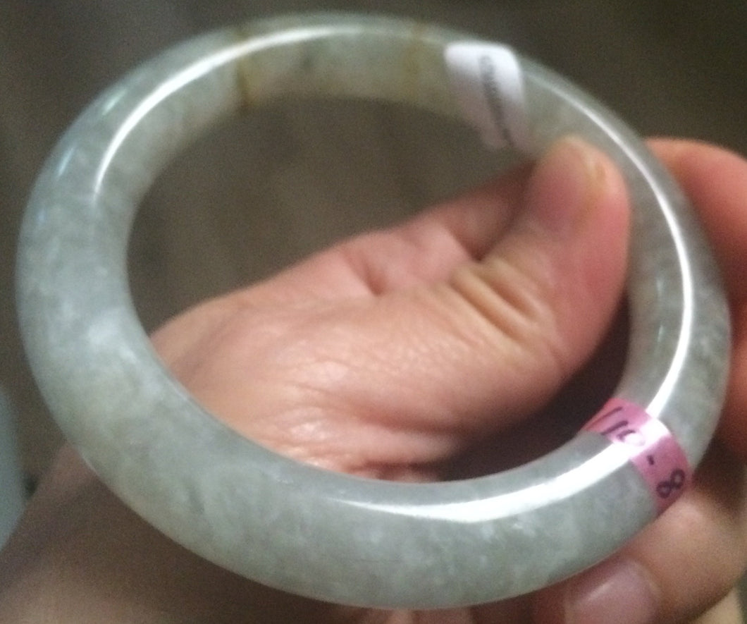 54mm 100% natural certified green/brown/gray round cut jadeite jade bangle F67-1629 add on item
