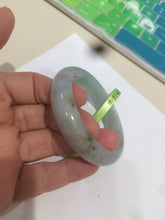 Load image into Gallery viewer, 51mm 100% natural Type A green oval jadeite jade bangle U72-1523
