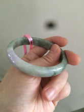 Load image into Gallery viewer, Certifed  100% Natural Type A 52.7 mm green/light purple oval jadeite jade bangle B6
