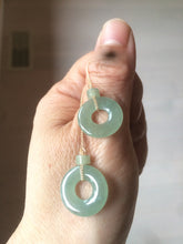 Load image into Gallery viewer, 100% Natural watery safe and sound mom and daughter buckle dangling jadeite Jade earring AS2
