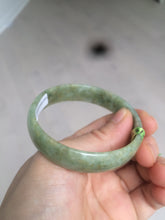 Load image into Gallery viewer, 52.5mm  certified Type A 100% Natural green/yellow thin Jadeite Jade bangle F79-3803
