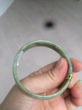 Load image into Gallery viewer, 52.5mm  certified Type A 100% Natural green/yellow thin Jadeite Jade bangle F79-3803
