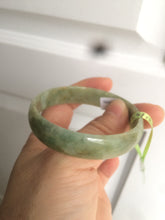 Load image into Gallery viewer, 52.5mm  certified Type A 100% Natural green/yellow thin Jadeite Jade bangle F79-3803
