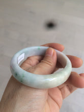 Load image into Gallery viewer, 53mm Certified type A 100% Natural light green purple oval jadeite jade bangle AD70-2162
