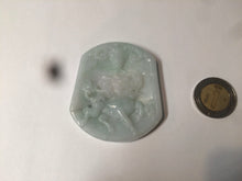 Load image into Gallery viewer, 100% natural light green/white QiLin and Bull head jadeite jade necklace AF35
