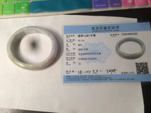 Load image into Gallery viewer, 53mm Certified type A 100% Natural light green purple oval jadeite jade bangle AD70-2162
