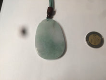 Load image into Gallery viewer, 100% natural light green/white Guanyin (降魔观音)jadeite jade necklace AF36
