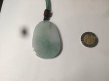 Load image into Gallery viewer, 100% natural light green/white Guanyin (降魔观音)jadeite jade necklace AF36
