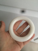 Load image into Gallery viewer, 54.5mm certified 100% Natural White/beige chubby Hetian nephrite Jade bangle HF10-6399 卖了
