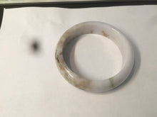 Load image into Gallery viewer, 55mm type A 100% Natural light purple white Jadeite Jade bangle AM1
