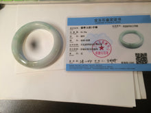 Load image into Gallery viewer, 55.8mm Certified type A 100% Natural quiet light green/blue Jadeite bangle AQ27-1703
